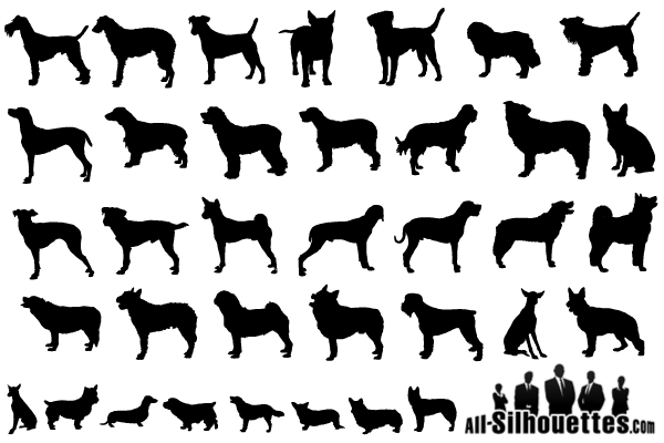 Vector Dogs Silhouettes Free Illustrator Pack
