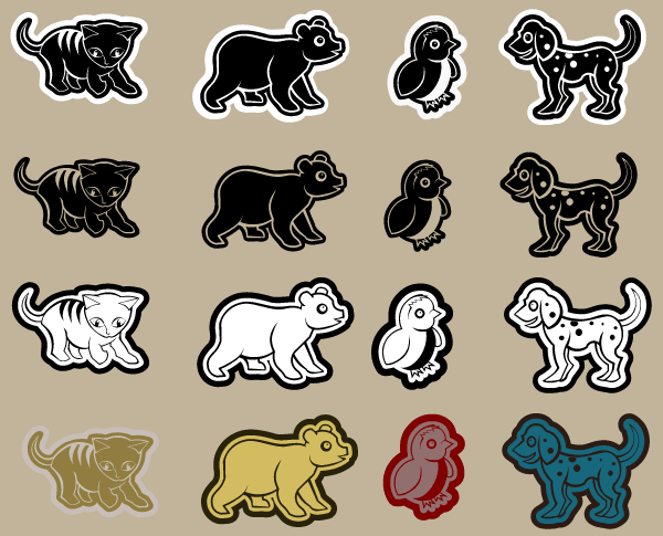 Vector Die Cut Animals Vector Die Cut Animals