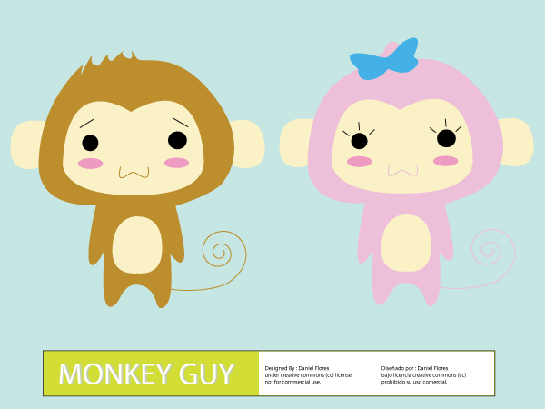 Vector Cute Cartoon Monkey Guy Vector Cute Cartoon Monkey Guy