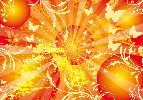 Vector Sun Background Poster Design