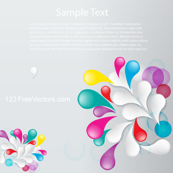 Vector Floral Abstract Background Design with Colorful Flowers