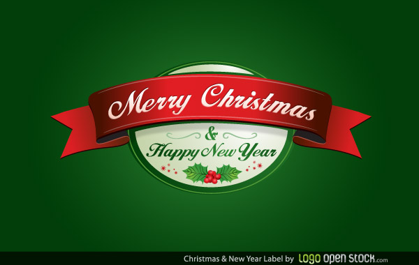 Vector Merry Christmas and New Year Label Design Vector Merry Christmas and New Year Label Design