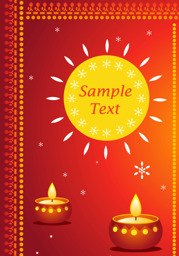 Happy Diwali Greeting Cards Vector