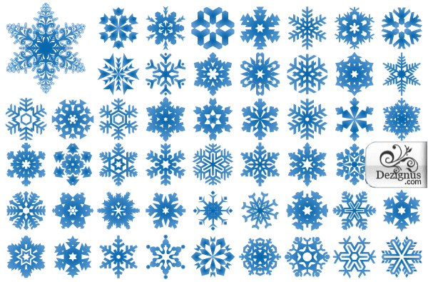 Snowflakes Vector Illustrator and Photoshop Shapes