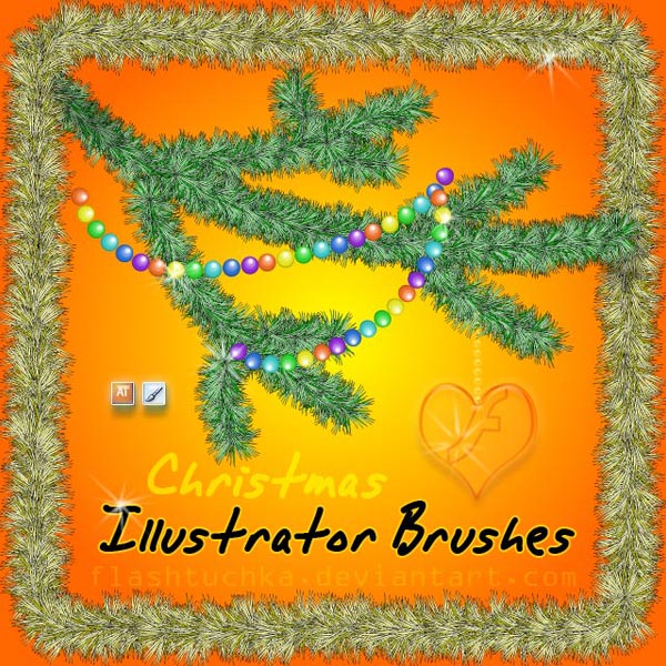 Christmas Tree Branch Illustrator Brushes Download Free Vector Art