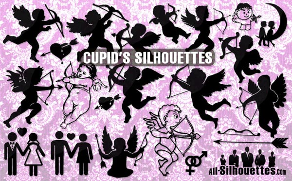 Cupid Angels Vector Silhouettes Free Cupid Angels Vector Silhouettes Free