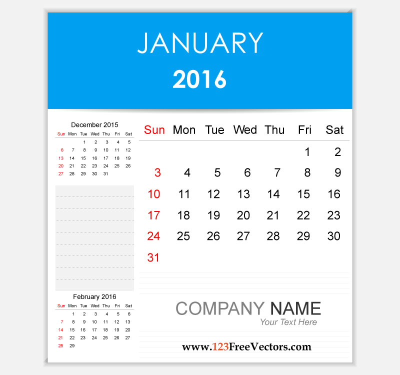 Editable Calendar January 2016 Editable Calendar January 2016