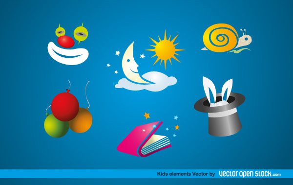 Free Cute Kids Elements Vector Graphics Free Cute Kids Elements Vector Graphics