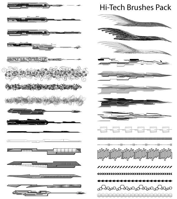 Hi-Tech Illustrator Brushes Pack Hi-Tech Illustrator Brushes Pack