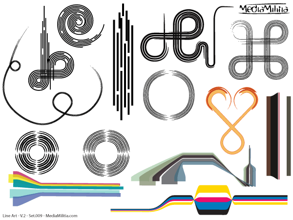 Line Art Design Free Download : Line art design elements vector set download free