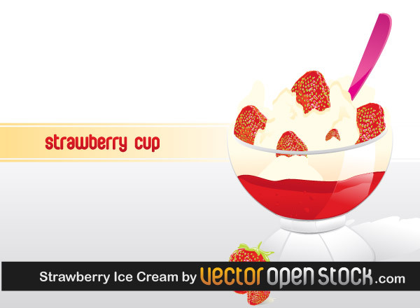 Strawberry Ice Cream Illustration Strawberry Ice Cream Illustration