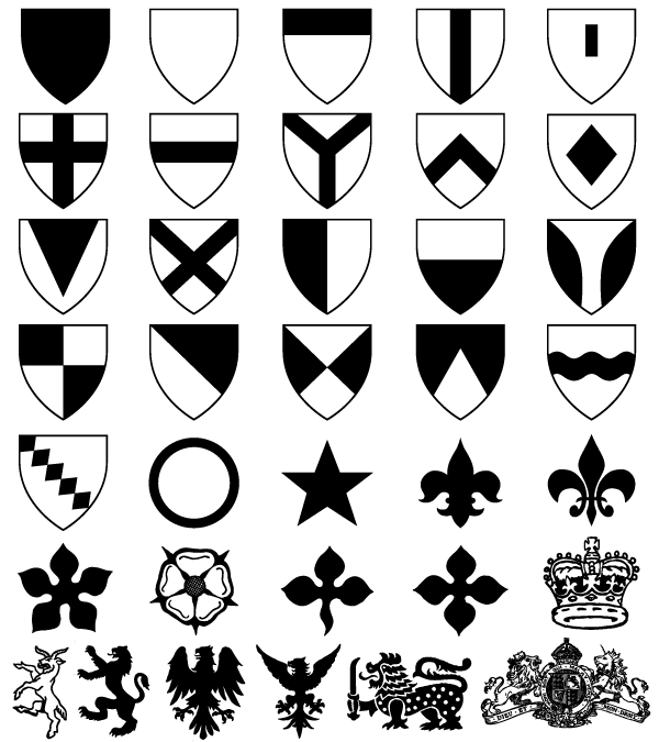 Vector Heraldic Shield Coat of Arms Shapes Download Free