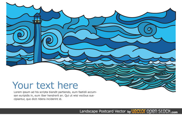 Landscape Postcard Design Vector Landscape Postcard Design Vector