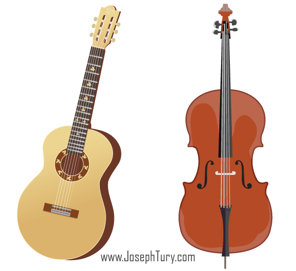 Acoustic Guitar & Cello Free Vectors Download Free Vector Art Free