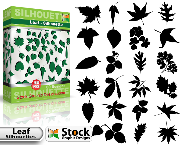 Leaf Silhouettes Free vector & Brush Pack Leaf Silhouettes Free vector & Brush Pack
