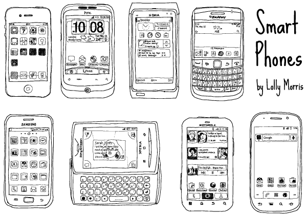 Hand Drawn Smart Phone Vector