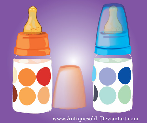 Vector Baby Milk Feeding Bottles