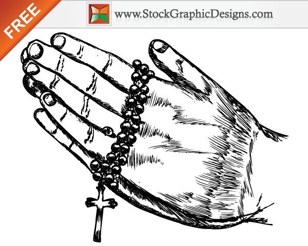Hand Drawn Praying Hands Free Vector Illustration Hand Drawn Praying Hands Free Vector Illustration