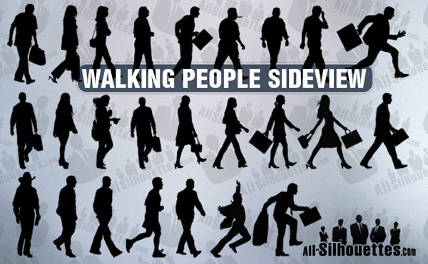 Free Vector Walking People Silhouette Free Vector Walking People Silhouette