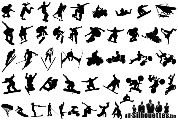 Free Extreme Sports Silhouettes Vector Art Free Extreme Sports Silhouettes Vector Art
