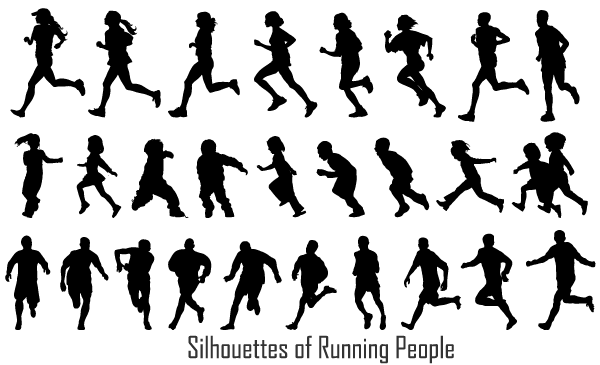 Running People Silhouettes Vectors Free Running People Silhouettes Vectors Free