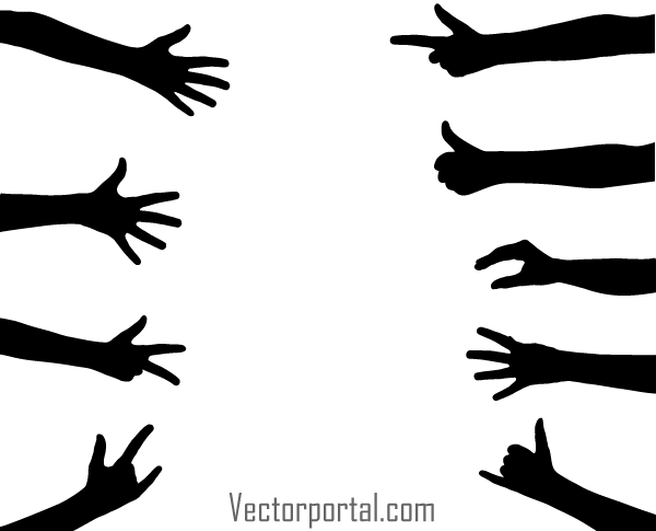 Hand Gesture Vector Silhouettes | Download Free Vector Art | Free-Vectors
