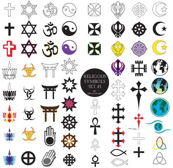 Vector Religious Symbols Set Vector Religious Symbols Set