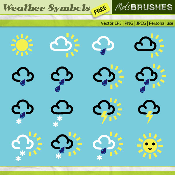 Free Weather Symbols Vector Free Weather Symbols Vector