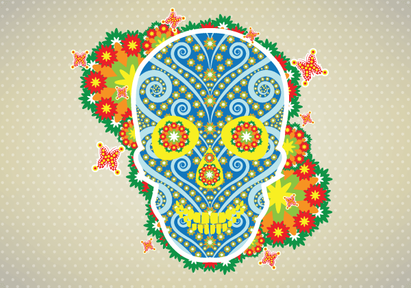 Flower Skull Vector Illustration | Download Free Vector Art | Free-Vectors