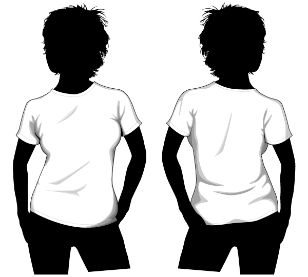 Vector Girls T-shirt Template Front and Back