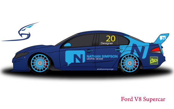 Ford V8 Supercar Vector Template