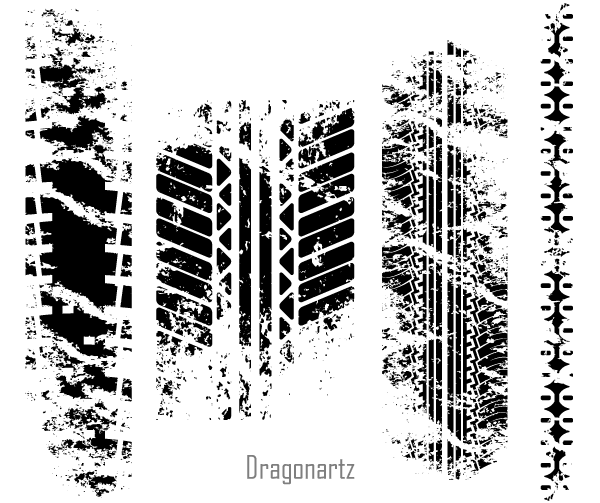 Vector Grunge Tire Tracks Vector Grunge Tire Tracks