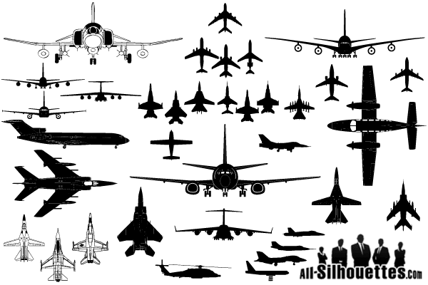 Vector Airplane Silhouettes Clip Art Vector Airplane Silhouettes Clip Art