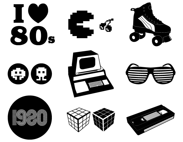 Free Vector Retro 80’s Elements Free Vector Retro 80’s Elements