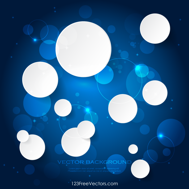 Abstract White Paper Circles on Blue Background Illustrator Eps Abstract White Paper Circles on Blue Background Illustrator Eps