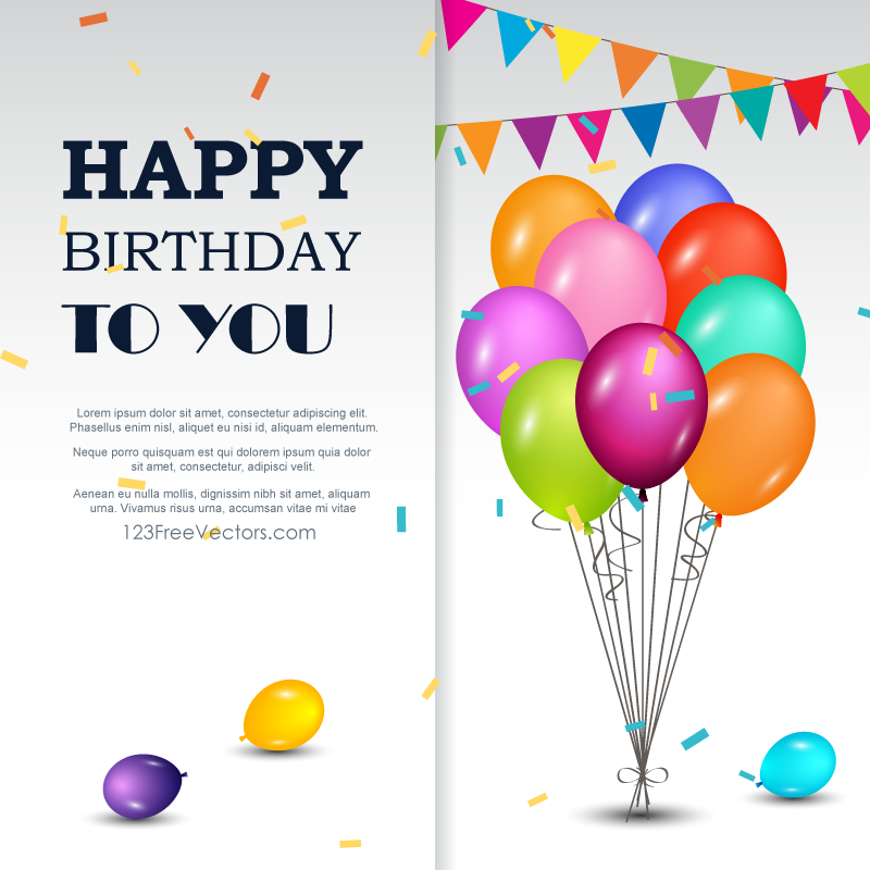 Happy Birthday Greetings Card  Download Free Vector Art 