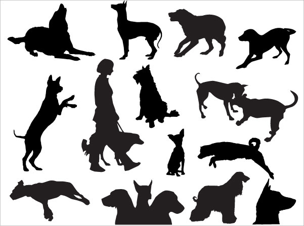 Dog Silhouettes Vector