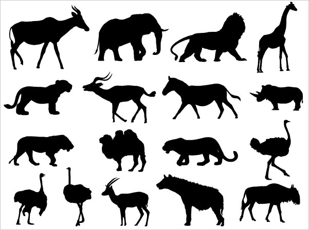 Animals Silhouettes Vector