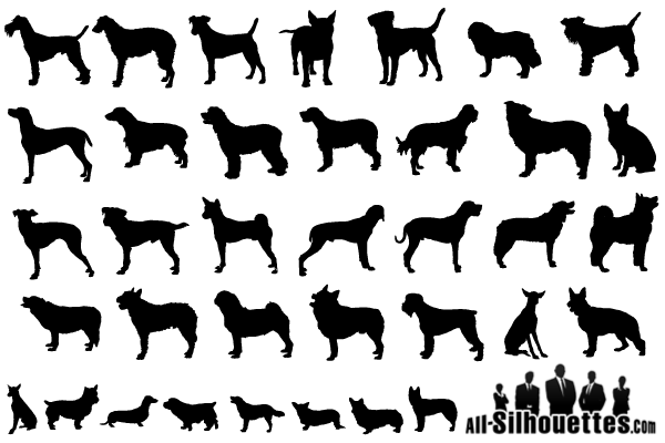Download Vector Dogs Silhouettes Free Illustrator Pack | Download ...