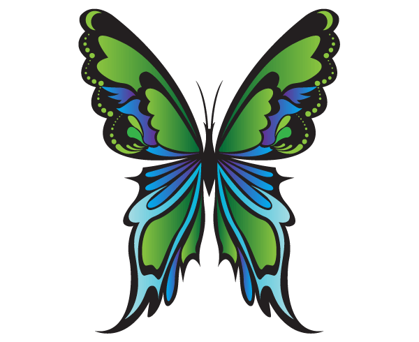 Free Green Butterfly Vector Image