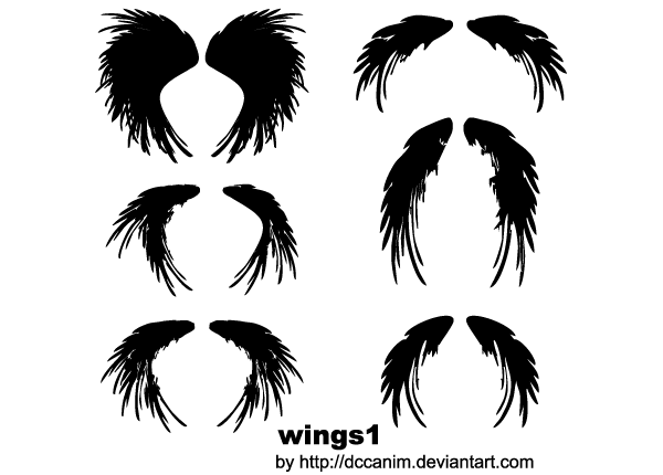 Wings Silhouettes Vector Image Wings Silhouettes Vector Image