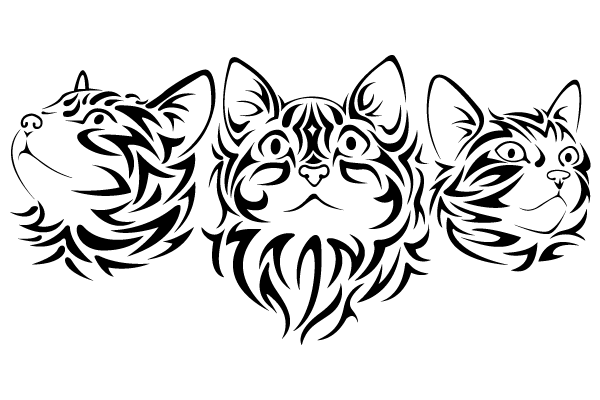 Tribal Cat Vector Image Tribal Cat Vector Image
