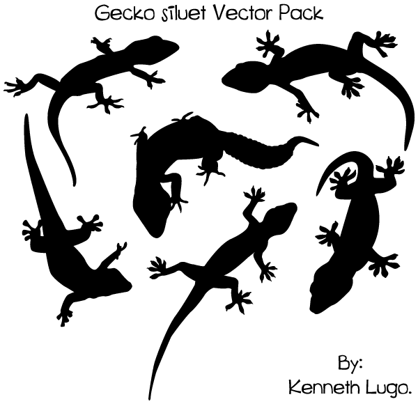 Gecko Silhouette Vector Graphics Gecko Silhouette Vector Graphics