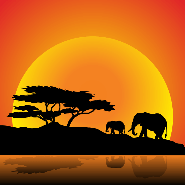 Elephants Family on Nature Walk Vector Image