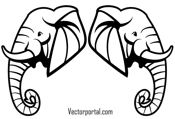 Elephant Head Vector Art Elephant Head Vector Art