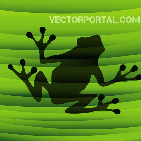 Vector Frog Silhouette on Green Background Vector Frog Silhouette on Green Background
