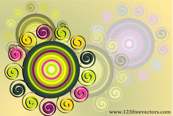 Swirl &Amp; Circle Background Vector Swirl &Amp; Circle Background Vector