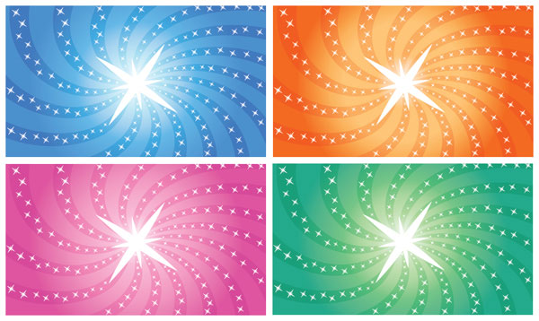 Colourful Sunbursts With Stars Colourful Sunbursts With Stars