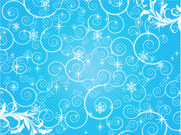 Swirly Snow Shapes Vector Background