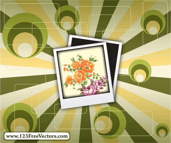 Polaroid On Retro Background Vector Polaroid On Retro Background Vector